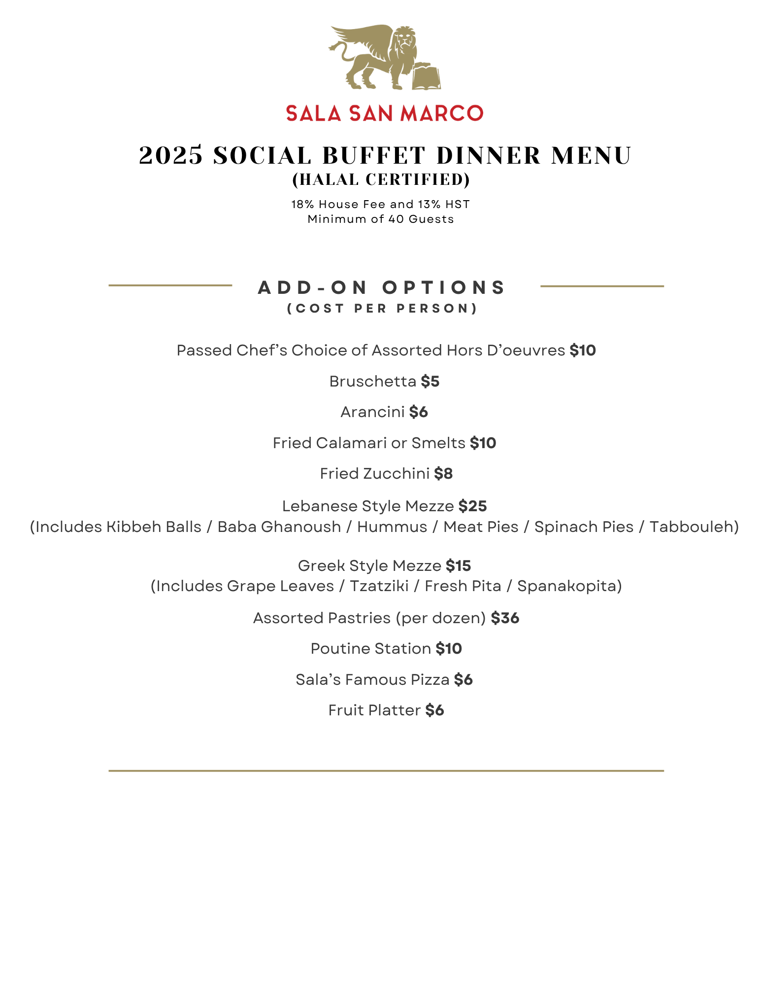 Social Buffet Dinner Page 2